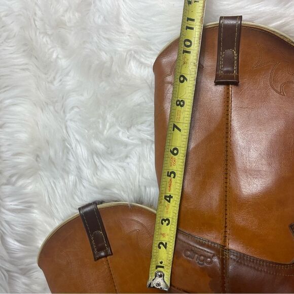 Vintage Dingo leather tan western cowboy Boots stitch accents SZ 10.5D main image 12